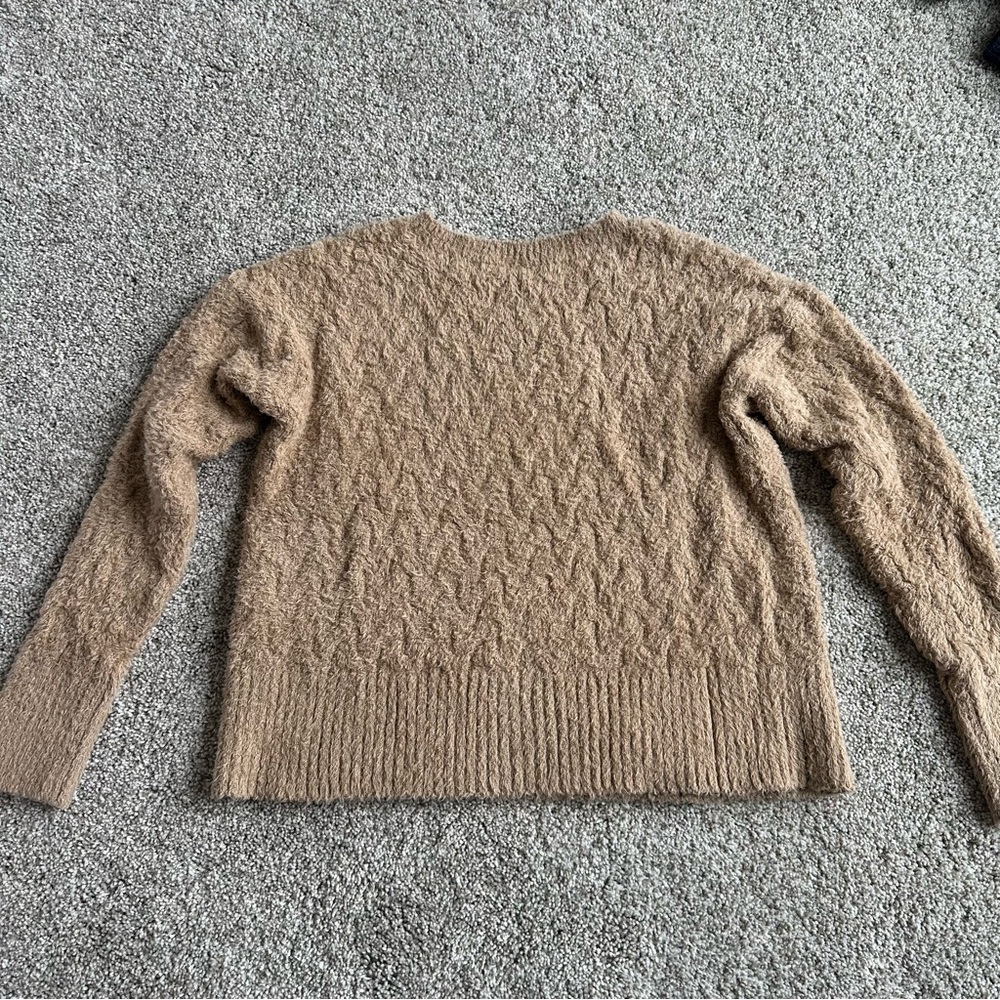 Eileen Fisher 100% Organic Cotton Sweater | Tan Neutral Minimalist Capsule | XXS - Picture 8 of 9